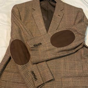 Men’s Saddlebred brown houndstooth blazer size 48R